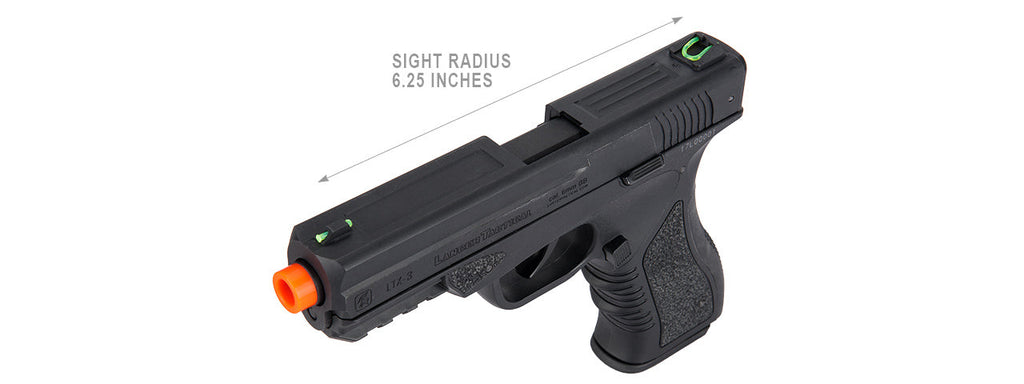 Lancer Tactical Defender LTX-3 CO2 Half-Blowback Airsoft Pistol (BLACK)
