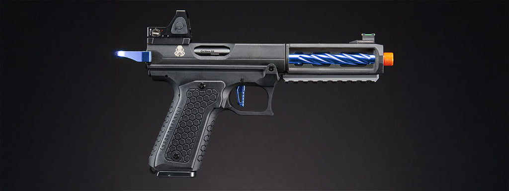 Lancer Tactical x Tandemkross CTHULHU Gas Blow Back Pistol w/ Red Dot Reflex Sight - (Blue)