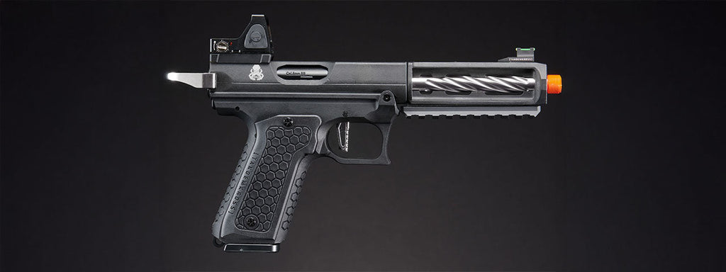 Lancer Tactical x Tandemkross CTHULHU Gas Blow Back Pistol w/ Red Dot Reflex Sight - (Black/Silver)