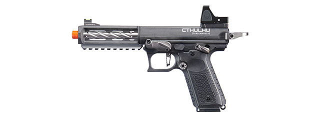 Lancer Tactical x Tandemkross CTHULHU Gas Blow Back Pistol w/ Red Dot Reflex Sight - (Black/Silver)