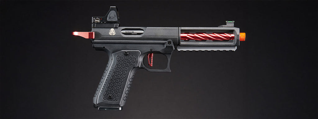 Lancer Tactical x Tandemkross CTHULHU Gas Blow Back Pistol w/ Red Dot Reflex Sight - (Black/Red)