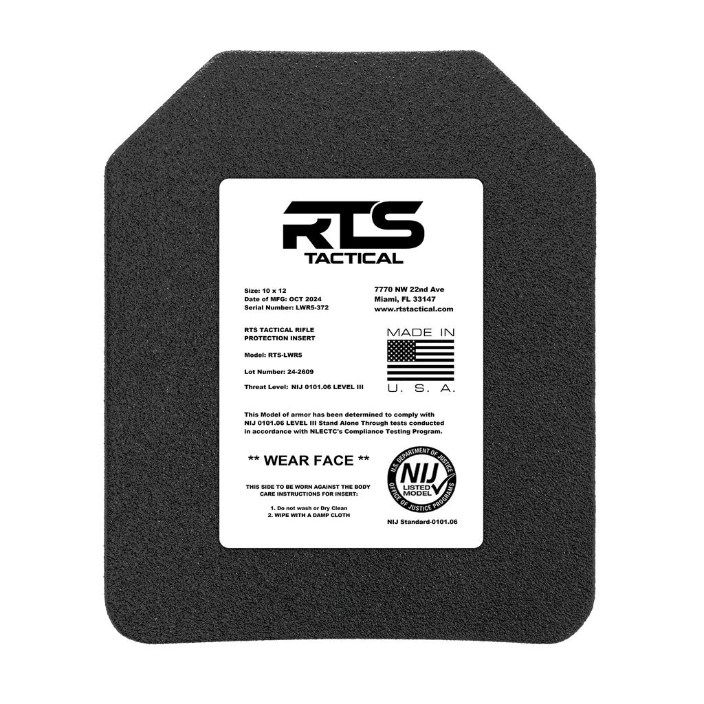 RTS Tactical LWR5 Rifle Special Threats NIJ 0101.06 Level III+ Insert - 10X12