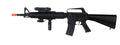 Well Fire M16A3 Spring Powered M4 Rifle w/ Laser, Flashlight, and Vertical Grip (Color: Black)