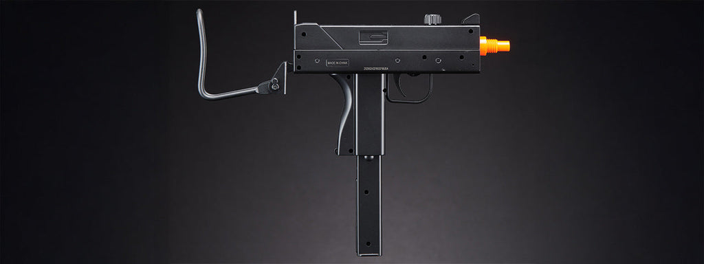 DOUBLE EAGLE AIRSOFT M42F SPRING UZI PISTOL W/ FOLDABLE STOCK - BLACK