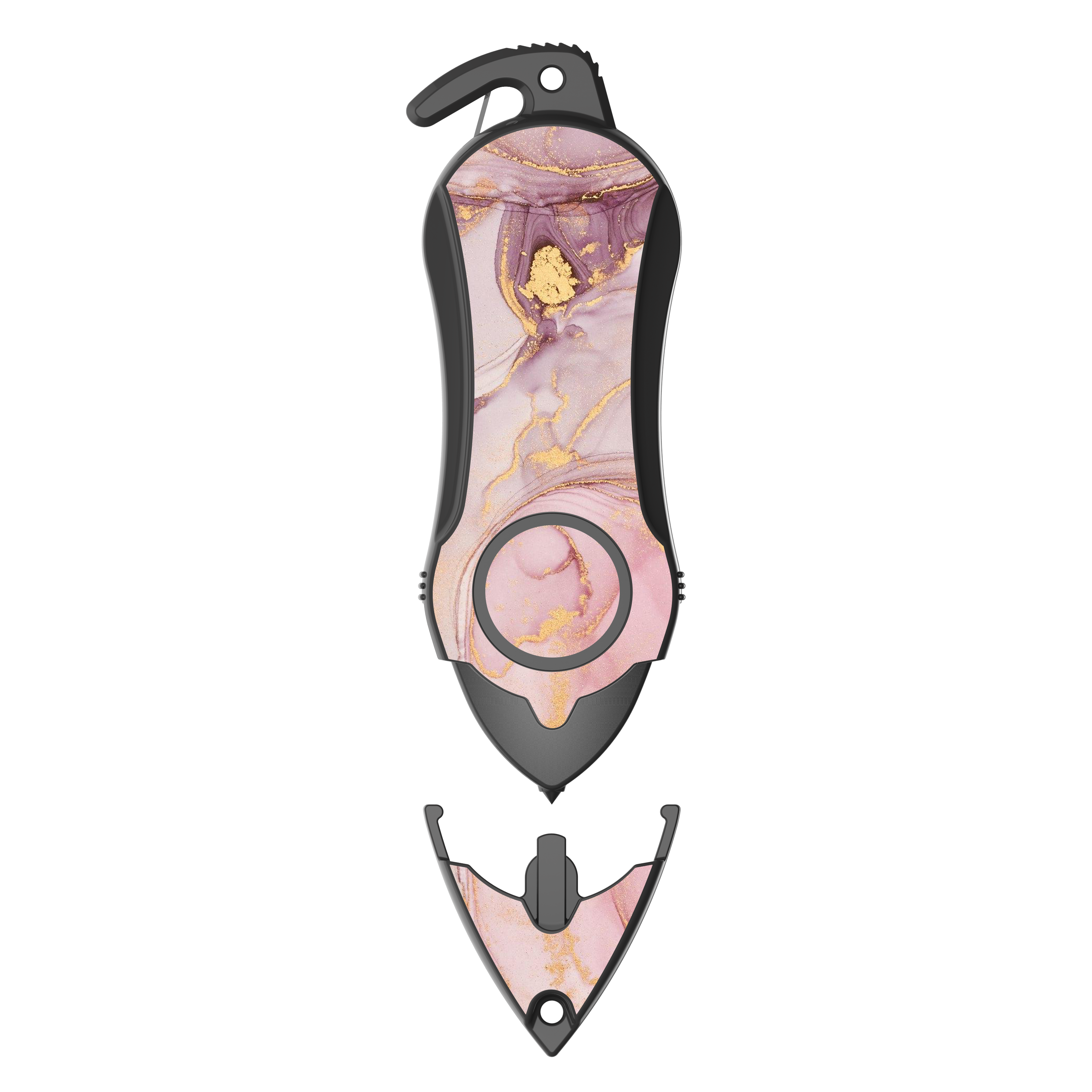 Personal Alarm Keychain Safety Emergency Tool (Pink Marble)