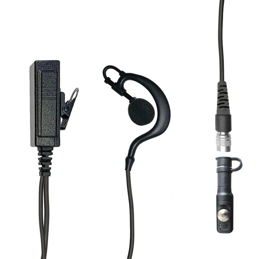 Mic & Ear Hook Earpiece Radio Kit - Quick Disconnect (Hirose) Hytera PT-580, PD7 Series, PD982 & More