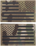 (PAIR of TWO) Reflective 3D US Flag Patch with Hook and Loop