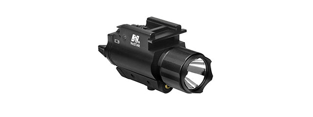NCSTAR LED FLASHLIGHT AND INTEGRATED RED LASER COMBO UNIT W/ QD MOUNT