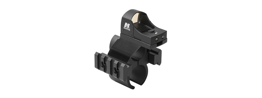 NCSTAR MOSS 500/590 GREEN DOT OPTIC W/ BARREL RAIL MOUNT - BLACK