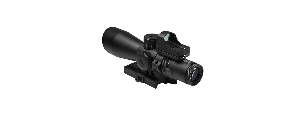 NCSTAR USS GEN II 3-9X42 P4 SNIPER SCOPE RED DOT SIGHT COMBO - BLACK