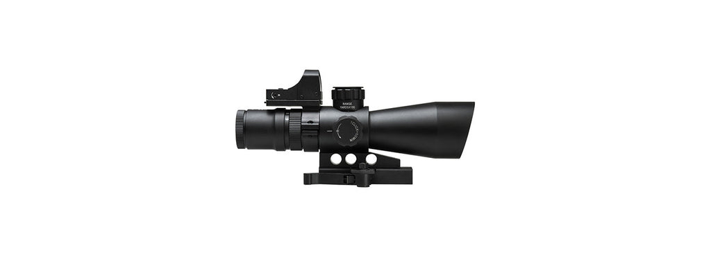 NCSTAR USS GEN II 3-9X42 P4 SNIPER SCOPE RED DOT SIGHT COMBO - BLACK