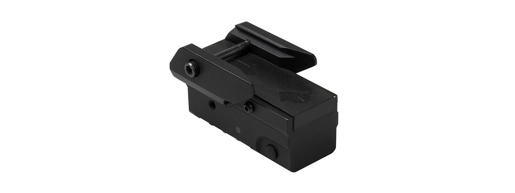 NCSTAR COMPACT ALUMINUM PISTOL GREEN LASER W/ STROBE - BLACK