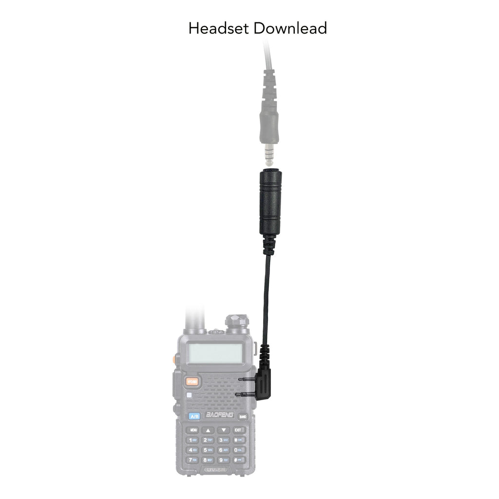 Radio Connector Cable for Tactical Headset: Amplified NATO/Military Wiring, OTTO, Helicopter - All Kenwood TK & NEXEDGE (NX) 2-Pin, Baofeng, BTECH, Rugged Radios, Diga-Talk, TYT, AnyTone, Alinco, Relm/BK Radio, Quansheng, Wouxon, Retevis