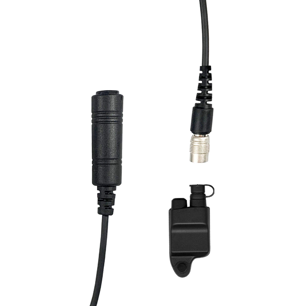 Tactical Radio Connector Cable & Push To Talk Adapter for Headset: NATO/Military Wiring, Gentex, Ops-Core, OTTO, Select Peltor Models, Helicopter - Harris, M/A-Com: All P5300 P5400 P5500 P7300 Series, XG-15/25/75, XL-45, XL-95 & More