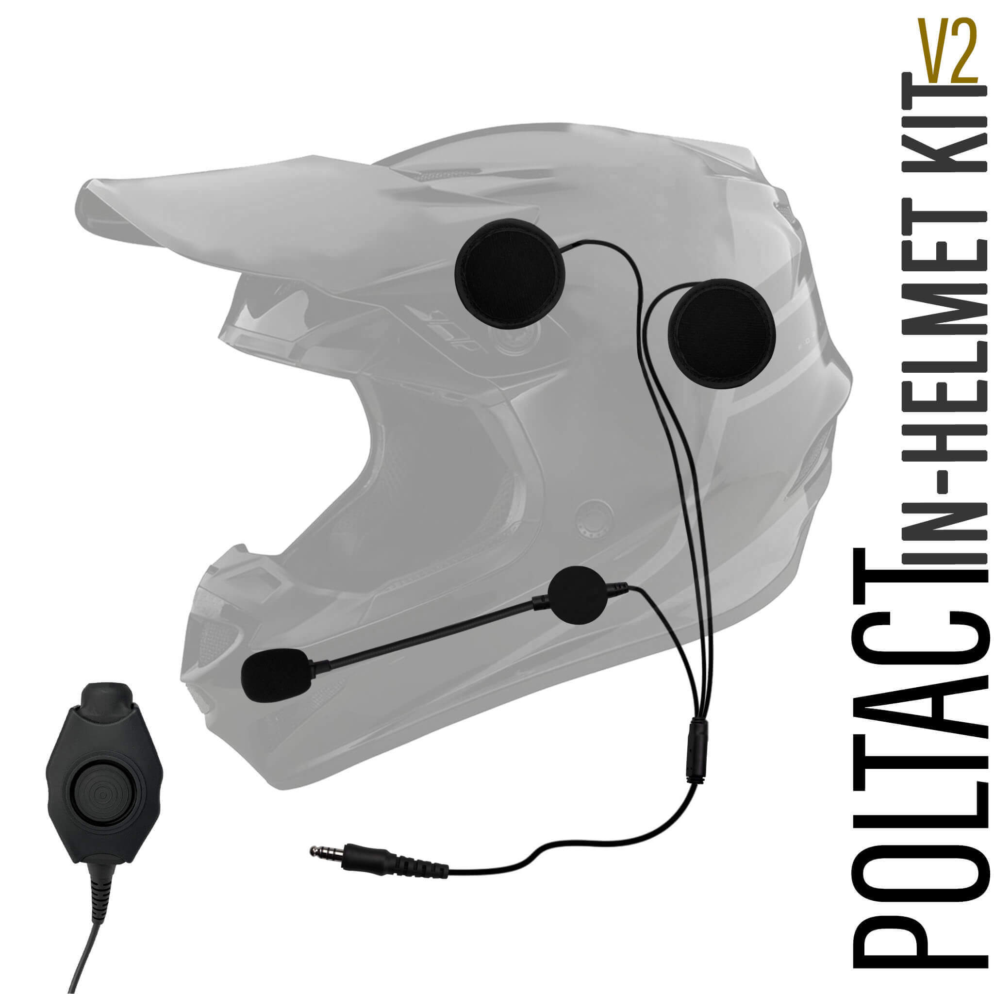 Tactical In Helmet & Push To Talk Kit - Quick Disconnect (Hirose): Yaesu 2 Pin: FT-65, FT25, FT-4XR, FT-4VR