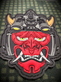 Tactical Oni Samurai with Night Vision Goggles PVC Patch - Unleash Fear and Strength