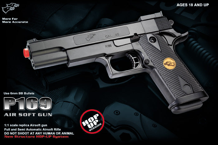 Double Eagle Delta Force Tactical M1911 Full Size Airsoft Spring Pistol (Color: Black)