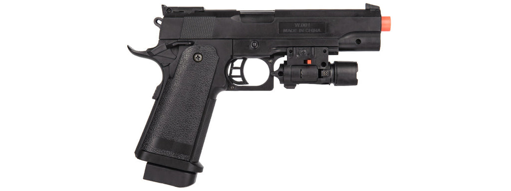 P2001B SPRING PISTOL w/ LASER (BLK)