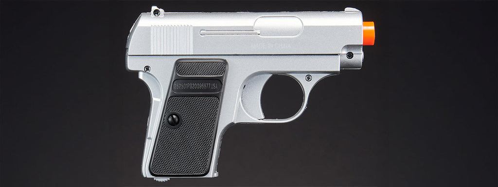 Double Eagle P328SB Dual Spring Pistol Set (Color: Black/Silver)
