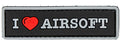 I Love Airsoft PVC Morale Patch (Color: Black)