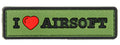 "I Love Airsoft" PVC Morale Patch (Color: Green)