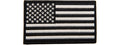 Large Embroidered Forward US Flag Patch (Color: Black and White)