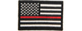 Embroidered Forward US Flag Patch w/ Red Line (Color: Black)