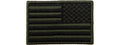 Embroidered Reverse US Flag Patch (Color: Green)