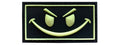 G-Force Evil Smiley Face PVC Morale Patch [Glow in the Dark] (BLACK / GREEN)