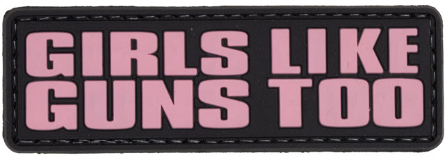 Girls Like Guns Too PVC Patch (Color: Pink)