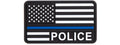 US Flag with Police Blue Line PVC Patch (Color: Black / White / Blue)