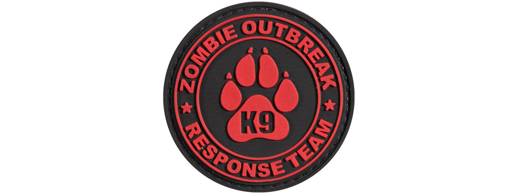 Zombie Outbreak Response Team PVC Patch w/ K9 Paw (All Red Version)
