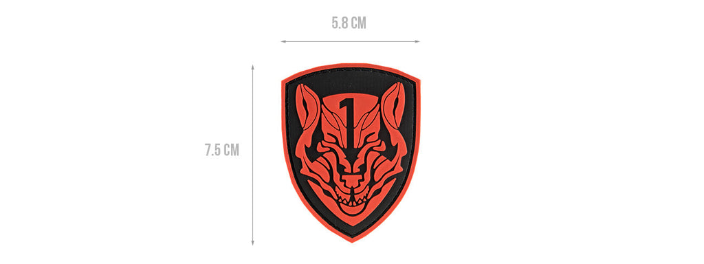 G-FORCE RED WOLF SHIELD PVC MORALE PATCH (BLACK / RED)