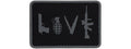 Love-Pistol, Grenade, Knife, Rifle PVC Patch (Color: Black)