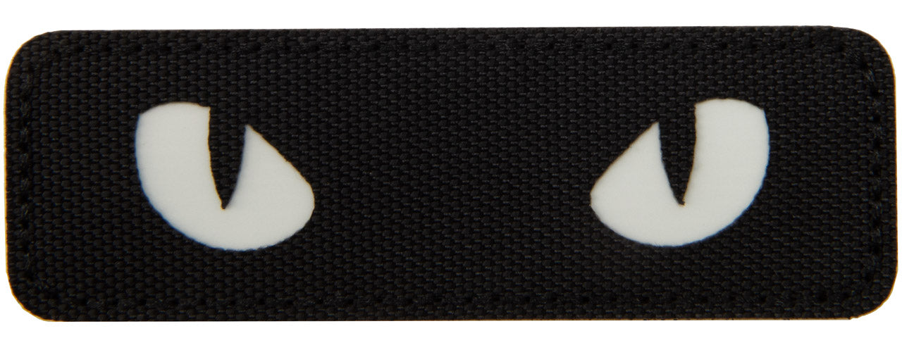 Glow in the Dark Cat Eyes Nylon Fabric Patch (Color: Black)