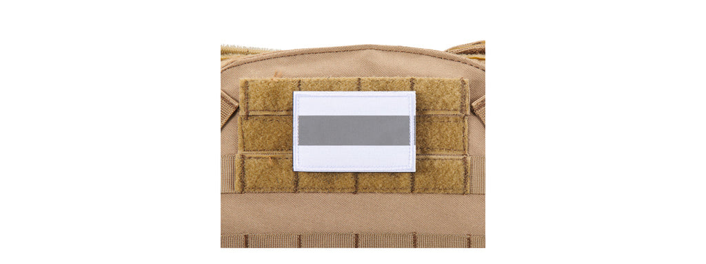 Silver Background Long Reflective Morale Patch