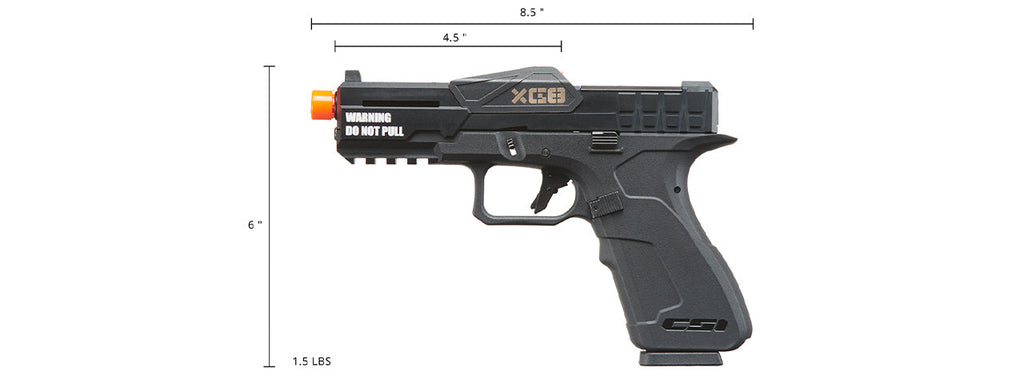 Poseidon CSI XG8 Gas Blow Back Aluminum Pistol - (Metal/Black)