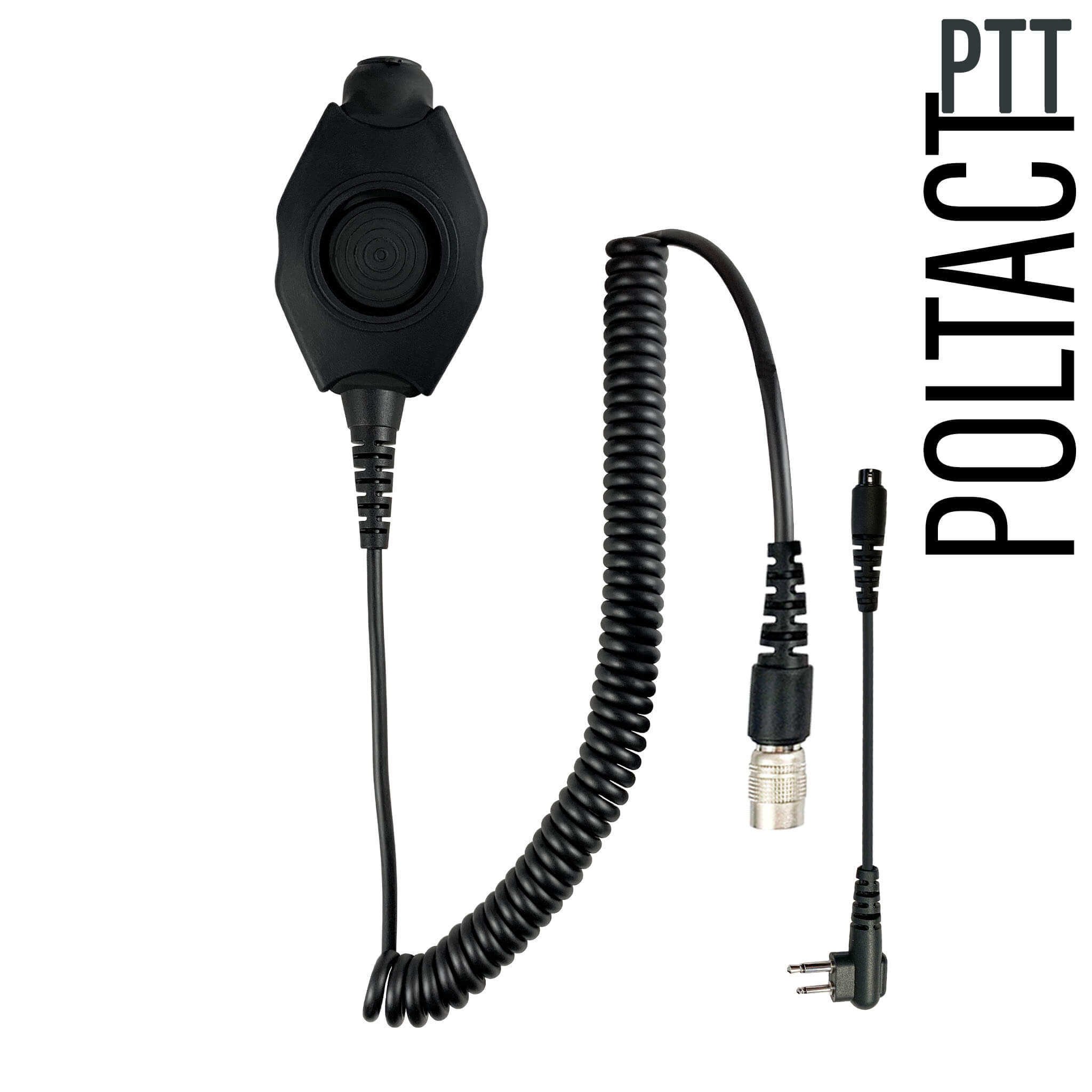 Tactical Radio Adapter/PTT for Headset w/ Quick Disconnect(Hirose): (w/ Electret Mic): US/Civilian/"Peltor" Wiring, Select ComTac III, XPI Models & Select Helicopter Headsets - Yaesu 2 Pin: FT-65, FT25, FT-4XR, FT-4VR