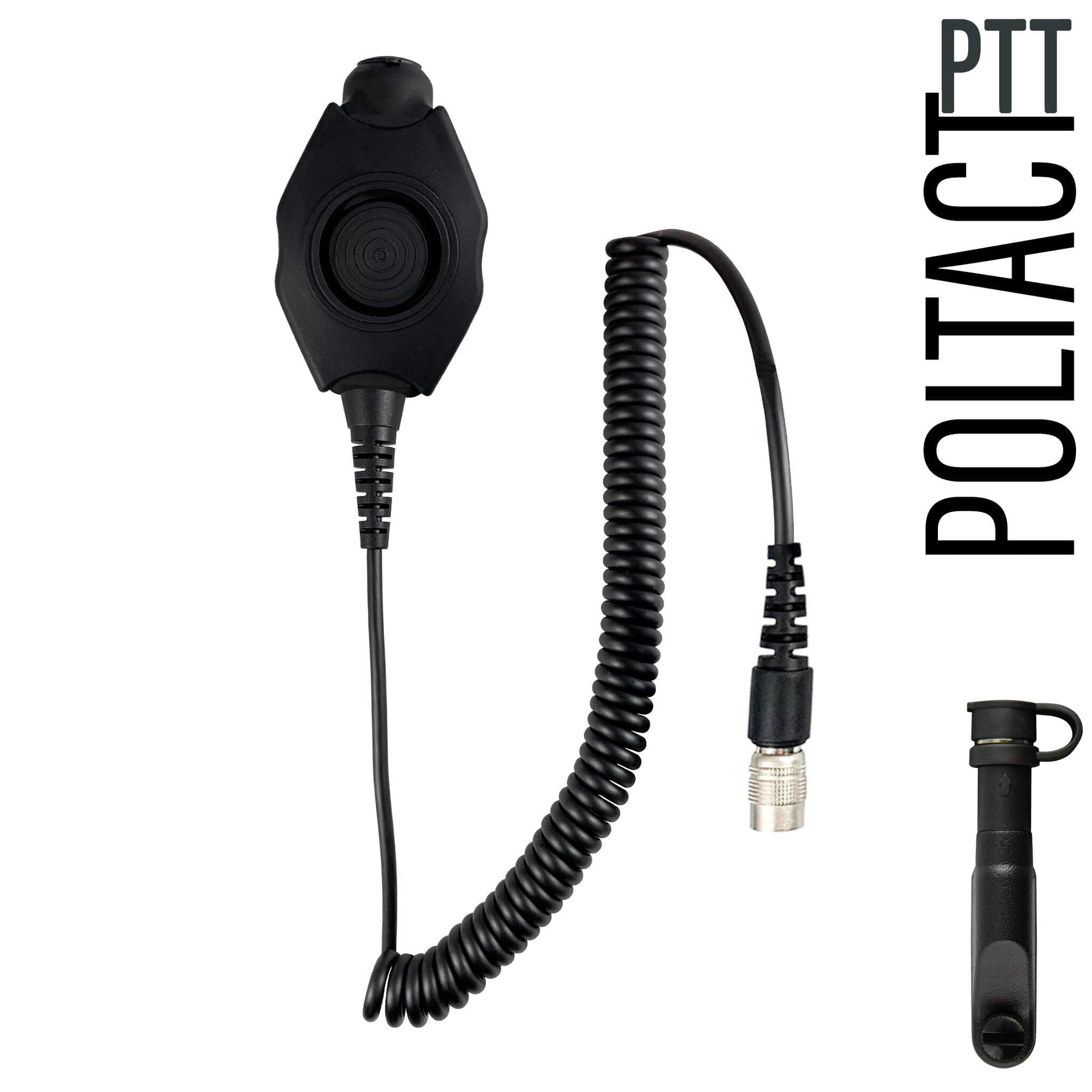 PolTact V1 Tactical Comms Headset w/ Active Hearing Protection & Quick Disconnect (Hirose) Adapter - Harris/Tait TP3000/7110/7100/8000/9000 Series