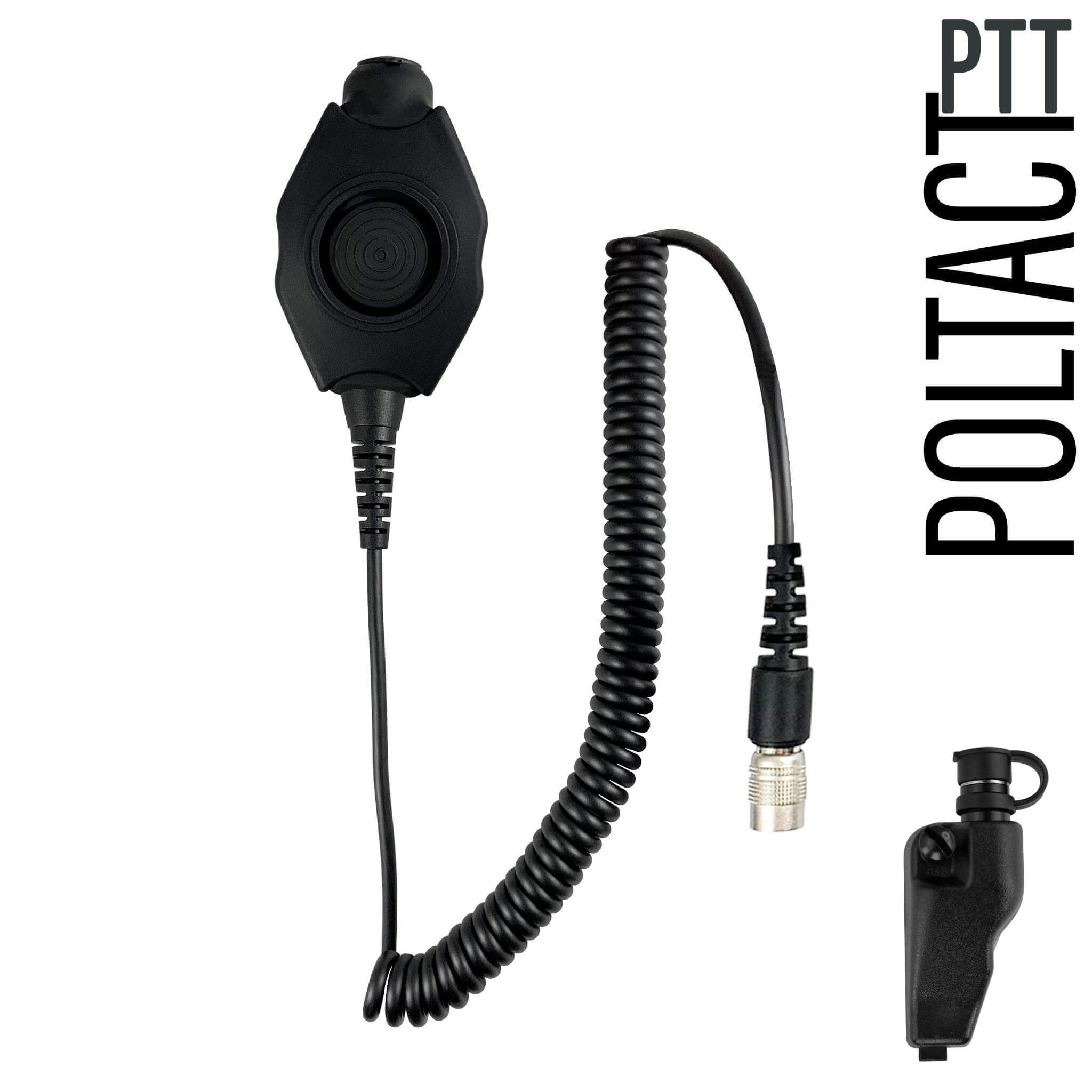 Tactical Radio Adapter/PTT for Headset w/ Quick Disconnect (Hirose): NATO/Military Wiring, Gentex, Ops-Core, OTTO, 3M Peltor ComTac, XPI, Helicopter, & More - EF Johnson VP5000 VP6000 VP8000 Series