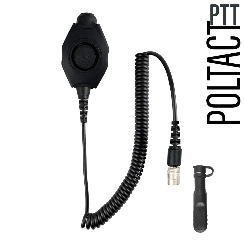 Tactical Radio Adapter/PTT for Headset w/ Quick Disconnect(Hirose): US/Civilian/"Peltor" Wiring, Select ComTac III, XPI Models & Select Helicopter Headsets - Motorola: R5, XPR3000, DP3441, DP3661, DP2400/e, DP2600/e, XiR P6600, MTP3100, DEP550 & More