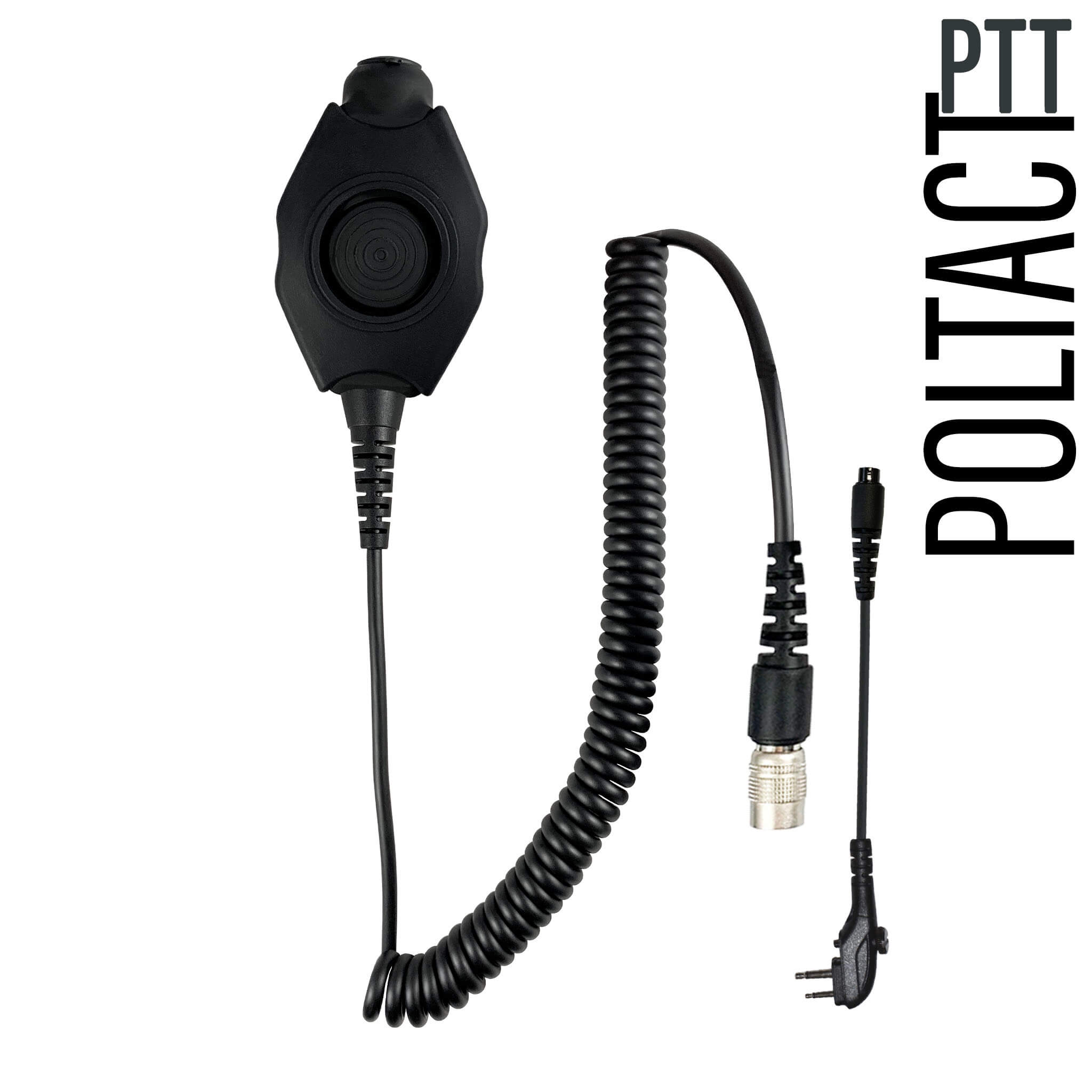 Tactical Radio Adapter/PTT for Headset w/ Quick Disconnect(Hirose): NATO/Military Wiring, Gentex, Ops-Core, OTTO, 3M Peltor ComTac, XPI, Helicopter, & More - Hytera PD-501, PD-562, PD4 Series, TC-Series