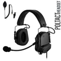 PolTact V1 Tactical Comms Headset w/ Active Hearing Protection & Quick Disconnect (Hirose) Adapter - EF Johnson VP5000 VP6000 VP8000 Series