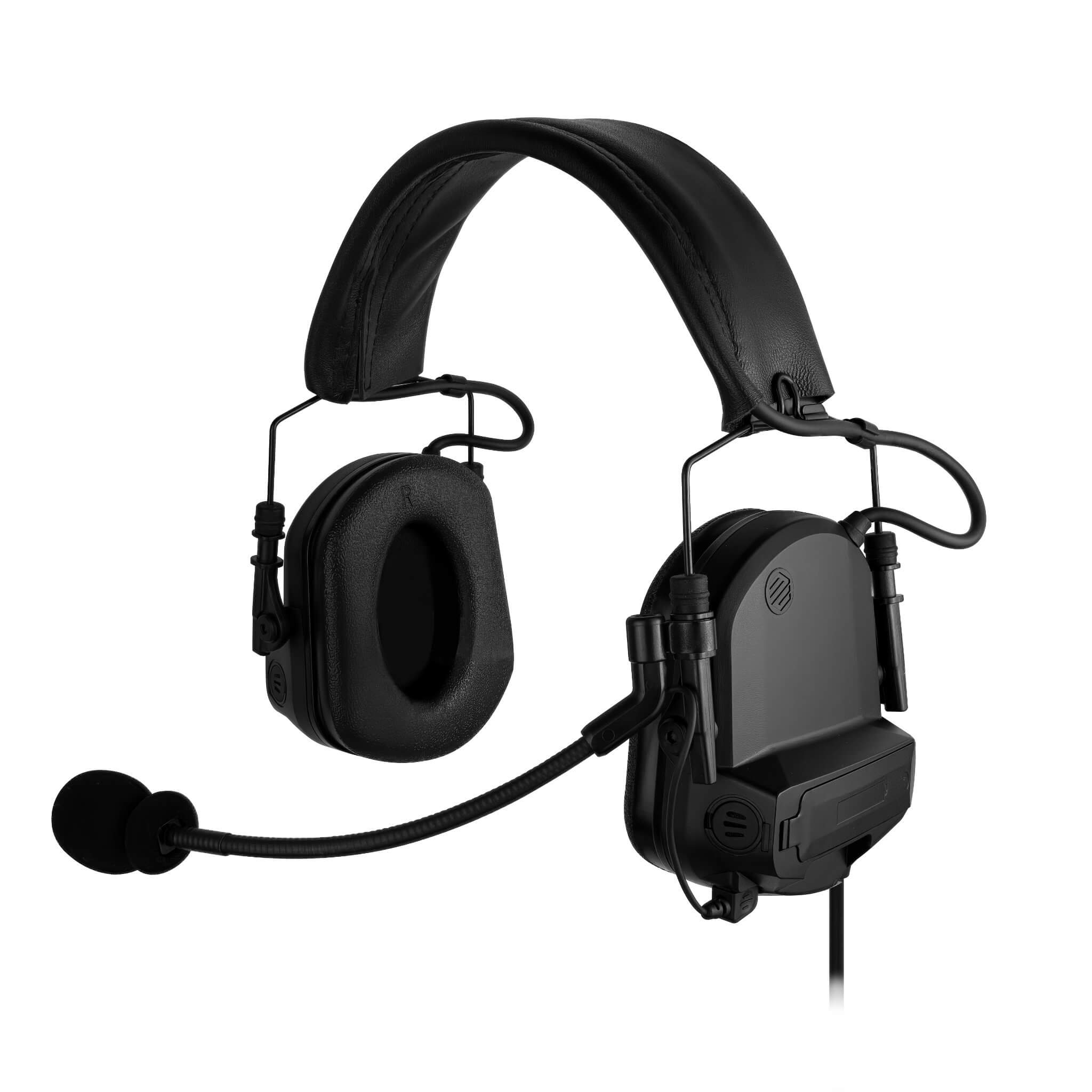 PolTact V1 Tactical Comms Headset w/ Active Hearing Protection - 2 Pin Motorola HYT Tekk BearCom Blackbox & More