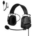PolTact V2 Tactical Comms Helmet Headset w/ Active Hearing Protection - Yaesu 2 Pin: FT-65, FT25, FT-4XR, FT-4VR