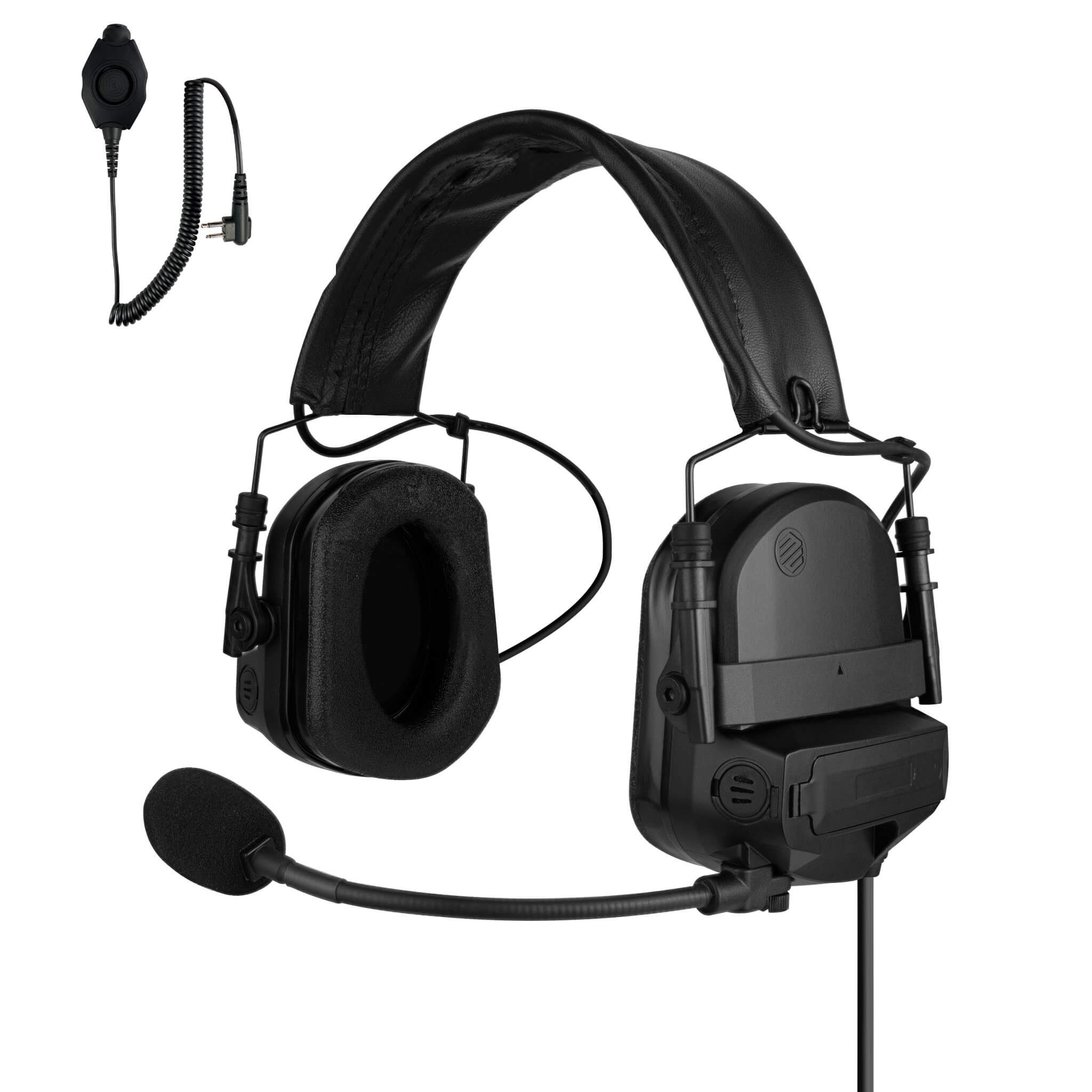 PolTact V2 Tactical Comms Helmet Headset w/ Active Hearing Protection - Yaesu 2 Pin: FT-65, FT25, FT-4XR, FT-4VR