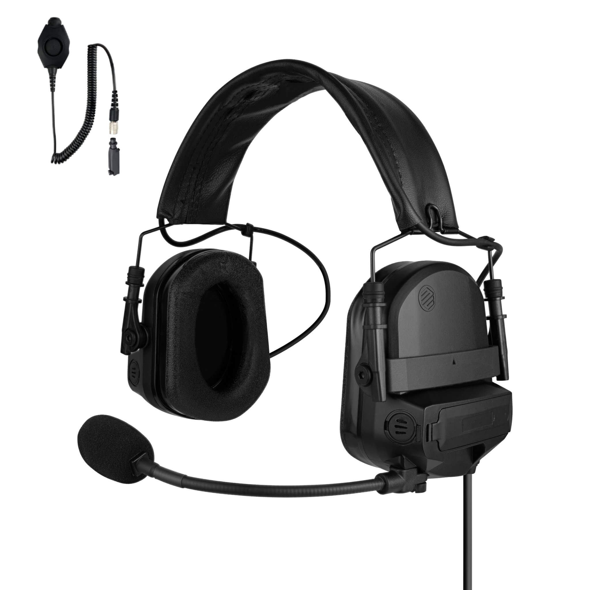 PolTact V2 Tactical Comms Helmet Headset w/ Active Hearing Protection & Quick Disconnect (Hirose) Adapter - Sepura Tetra STP8000, STP9000, SBP/SCP/SEP8000, SC20, SC21 & more