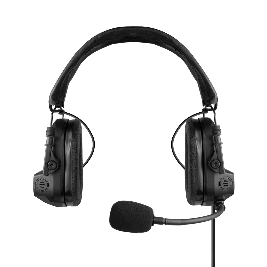 PolTact V2 Tactical Comms Helmet Headset w/ Active Hearing Protection - Yaesu 2 Pin: FT-65, FT25, FT-4XR, FT-4VR