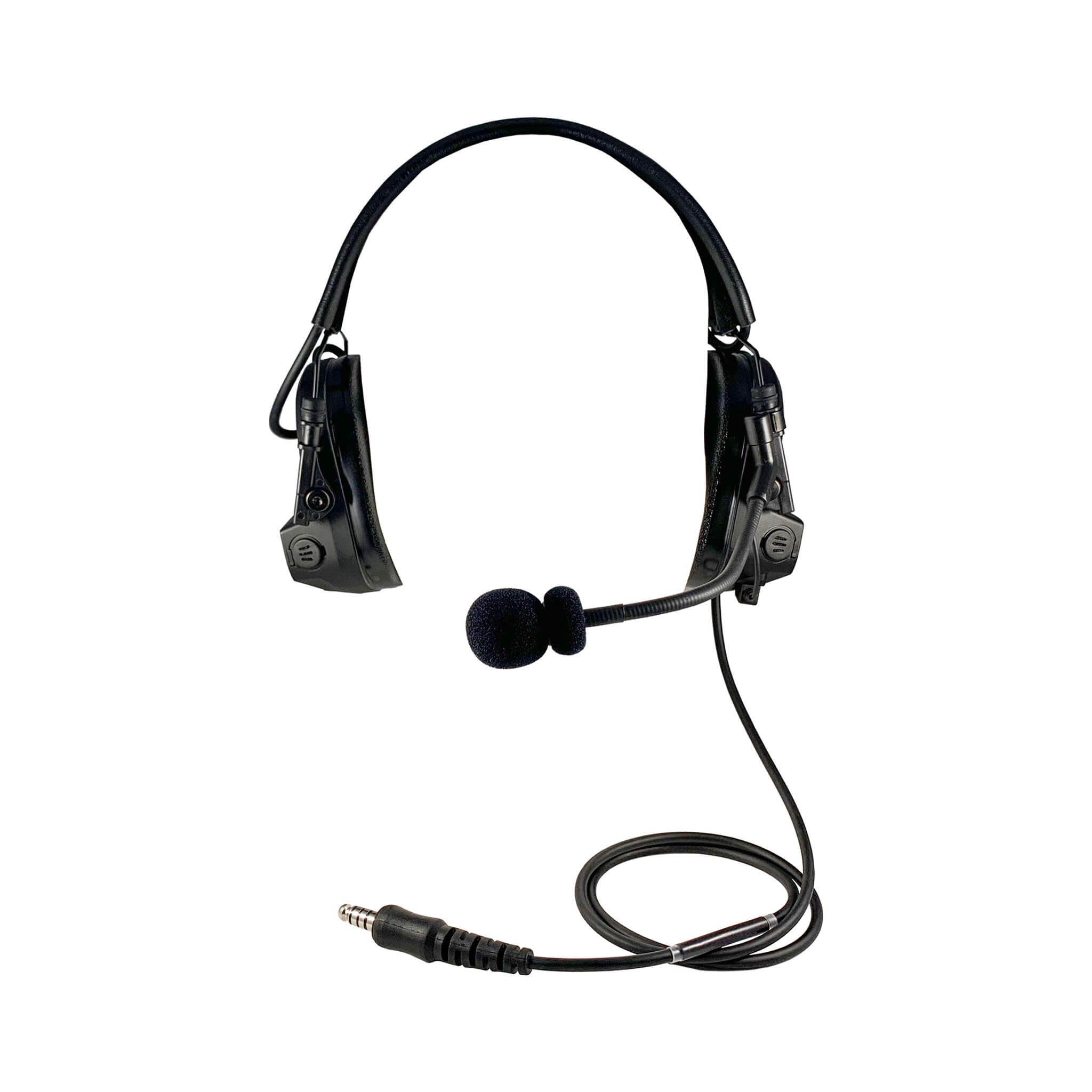 PolTact V1 Tactical Comms Headset w/ Active Hearing Protection & Quick Disconnect (Hirose) Adapter - Icom IC-SAT100, F52D/62D, F3261/3360/3400, F4400/5400/6400, F7010, F9011, M85 & More