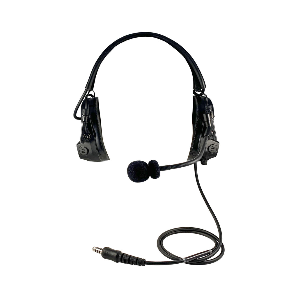 PolTact V1 Tactical Comms Headset w/ Active Hearing Protection & Quick Disconnect (Hirose) Adapter - Motorola/Ailunce/Retevis/HYT/: EX500, EX560-XLS, EX600/XLS, GP328/GP338PLUS, GP344/338, HD1, HD2, Siyata, Simoco & More